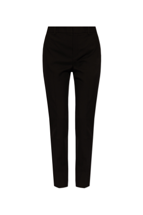 パンツ EMPORIO ARMANI 17SS ARCHIVE WIDE SLACKS Emporio Armani Black 100% Virgin Wool Flat Front Dress Pants
